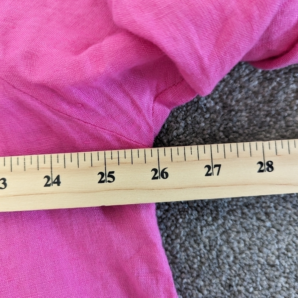 VIVIAN Shyu hot pink linen short sleeve dress Small / Medium - Picture 6 of 13
